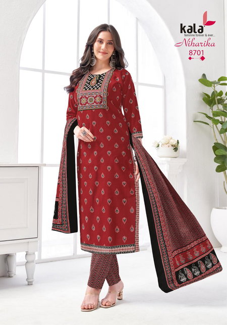Niharika Vol 5 by Kala Wholesale Cotton Jaipuri Printed Dress Material In India
